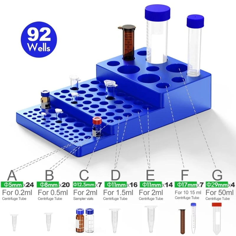 Lab Equipment - Estante para tubos de ensayo multifuncional,