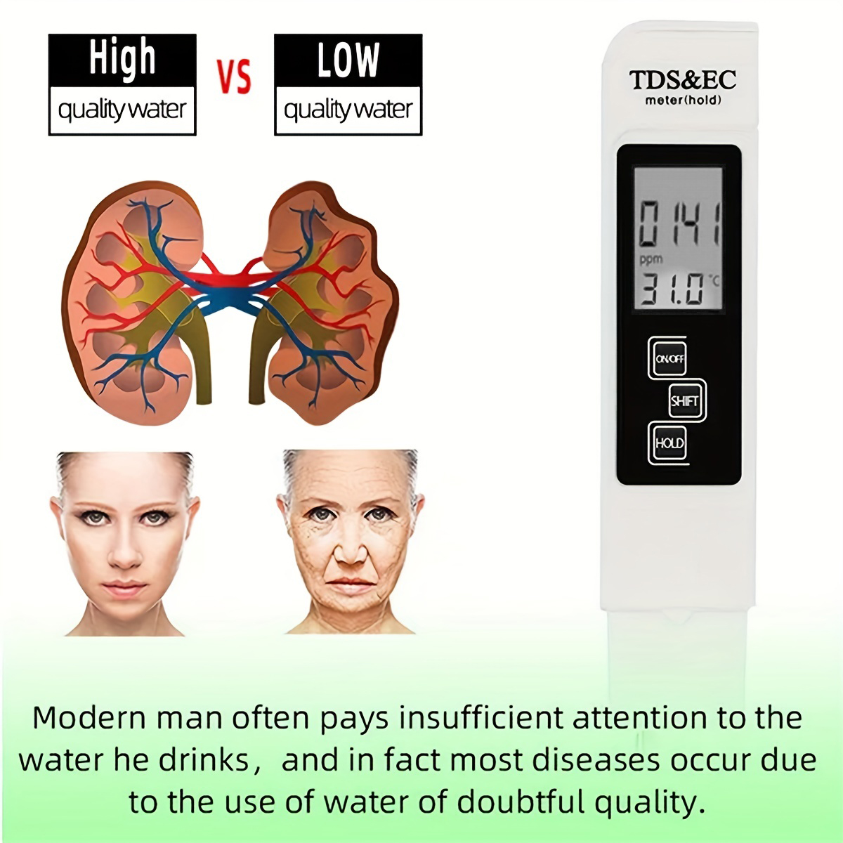 Pluma de detección de calidad  - Ph Meter Digital Water Tester reseña y precio
