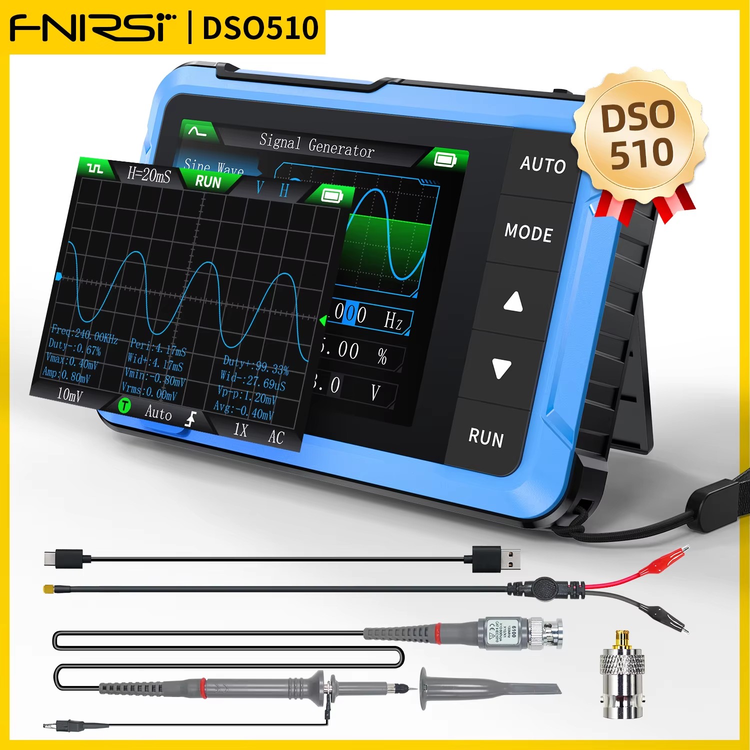 FNIRSI DSO510 Osciloscopio Dig - Fnirsi Digital Oscilloscope Handheld reseña y precio