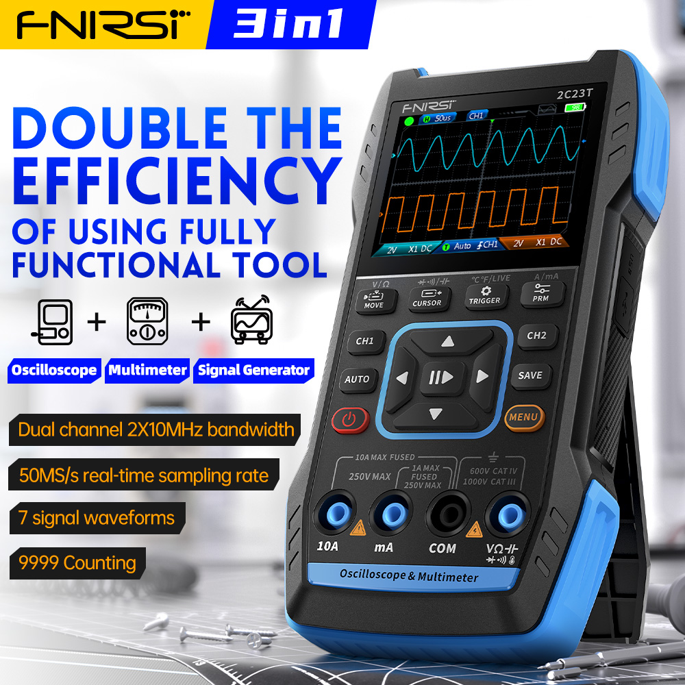 Osciloscopio digital 3 en 1 2C - Fnirsi Digital Oscilloscope Handheld reseña y precio